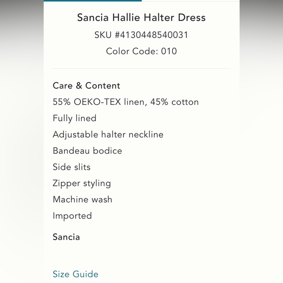 Anthropologie NWT Sancia Hallie Halter Dress size XXS. - Picture 6 of 8